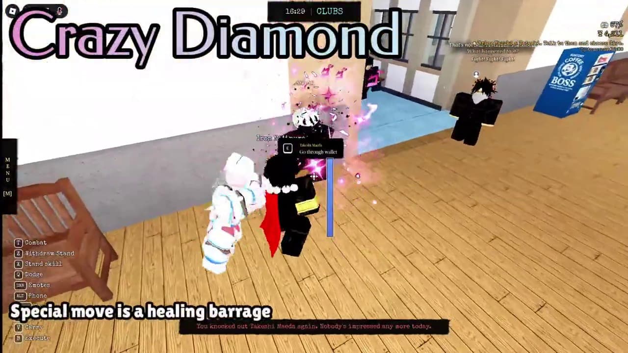 Crazy Diamond gameplay in Morioh High